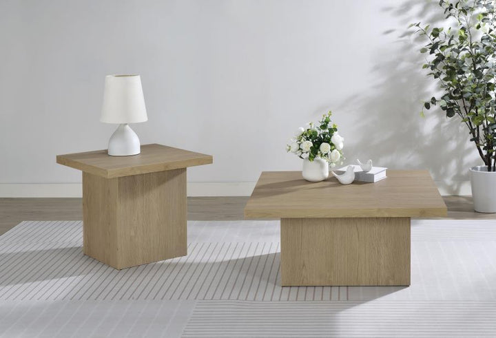 Devar - Square Engineered Wood Cocktail Coffee Table - Latte Coffee Table modern furniture Contempo Furniture