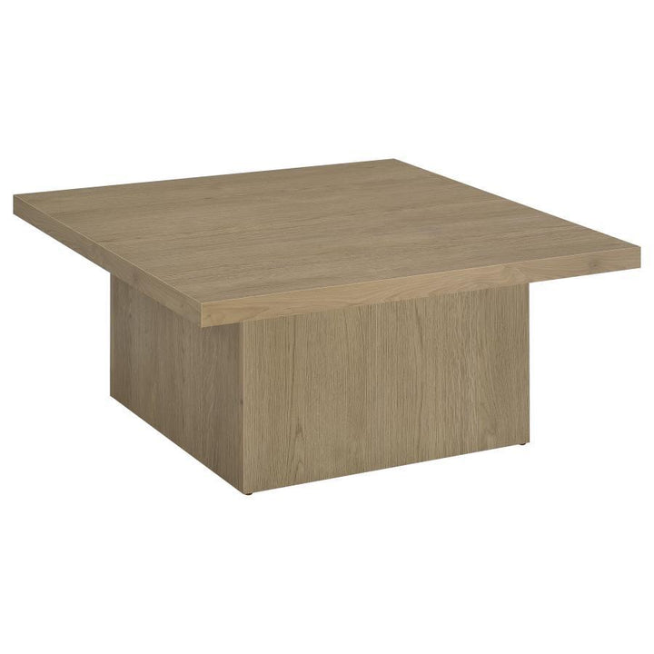 Devar - Square Engineered Wood Cocktail Coffee Table - Latte Coffee Table modern furniture Contempo Furniture