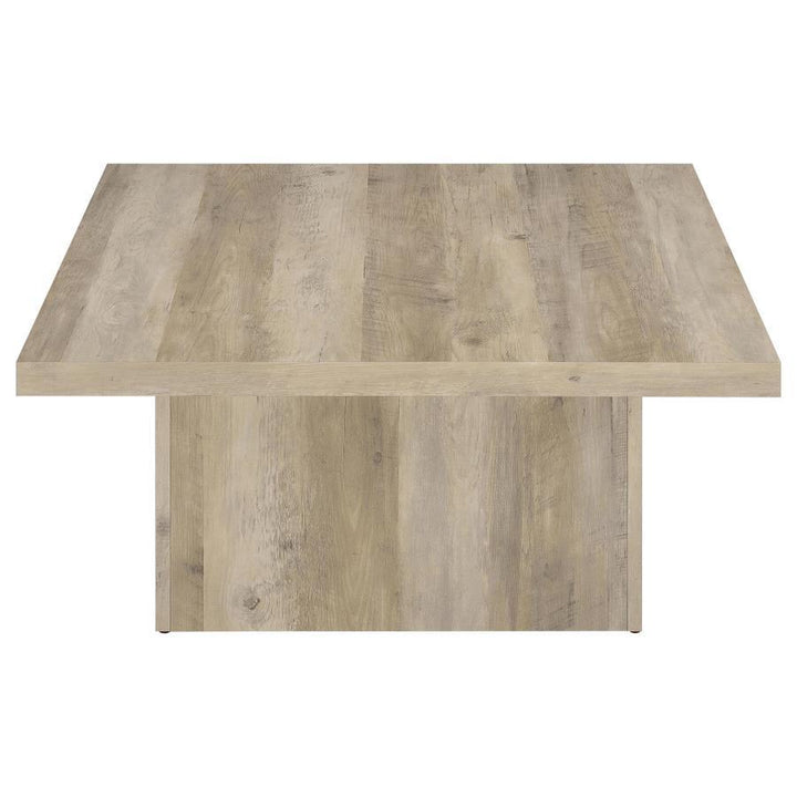 Devar - Square Engineered Wood Coffee Table - Distressed Pine Coffee Table modern furniture Contempo Furniture