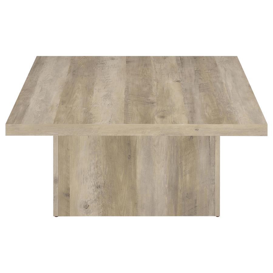 Devar - Square Engineered Wood Coffee Table - Distressed Pine Coffee Table modern furniture Contempo Furniture