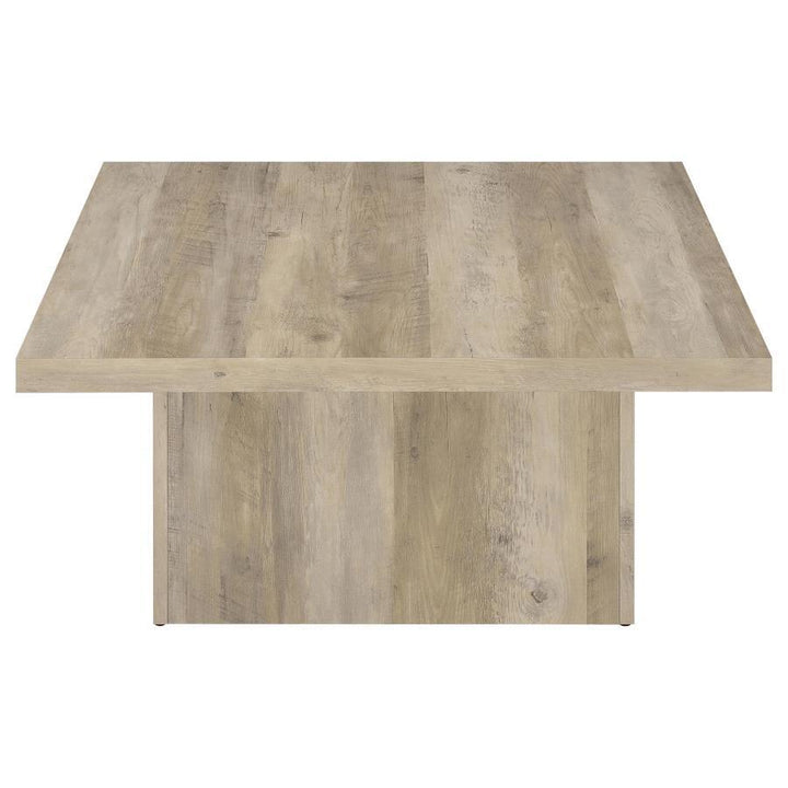 Devar - Square Engineered Wood Coffee Table - Distressed Pine Coffee Table modern furniture Contempo Furniture