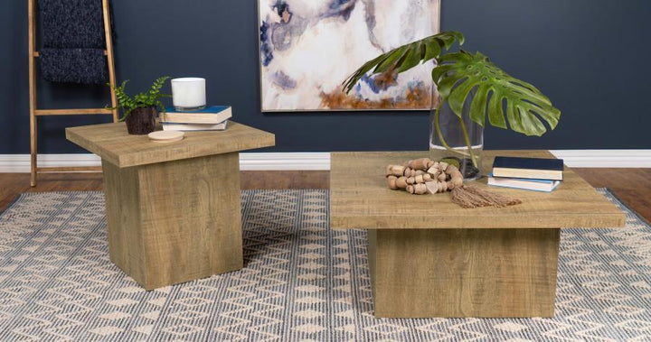Devar - Square Engineered Wood Coffee Table - Mango Brown Coffee Table modern furniture Contempo Furniture