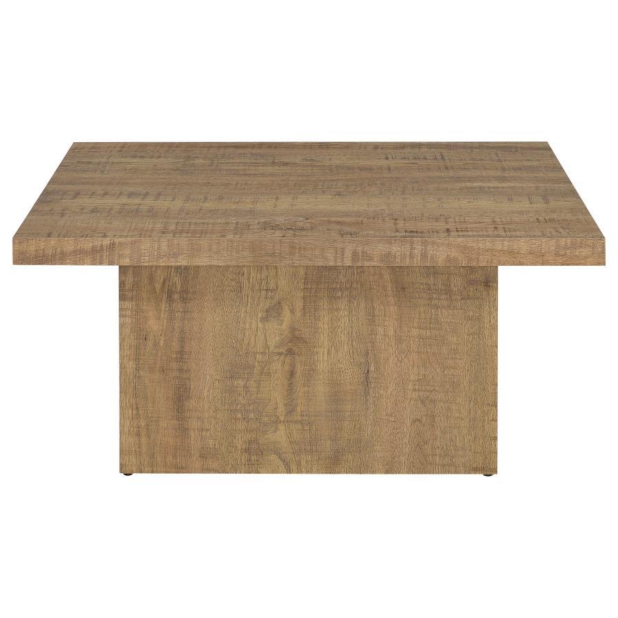 Devar - Square Engineered Wood Coffee Table - Mango Brown Coffee Table modern furniture Contempo Furniture