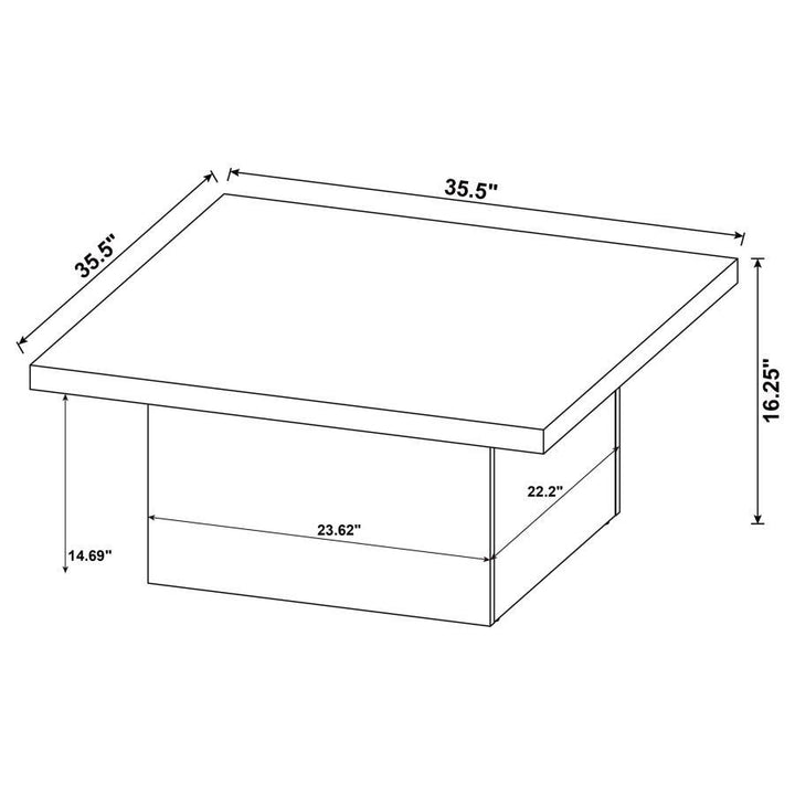 Devar - Square Engineered Wood Coffee Table - Mango Brown Coffee Table modern furniture Contempo Furniture