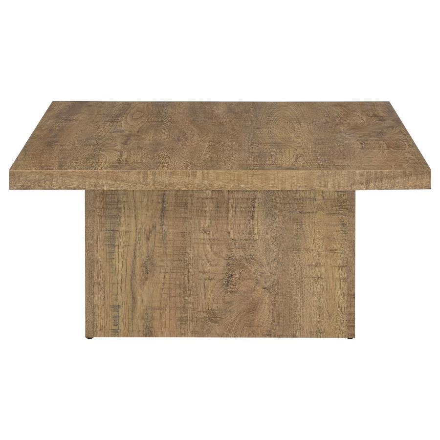 Devar - Square Engineered Wood Coffee Table - Mango Brown Coffee Table modern furniture Contempo Furniture