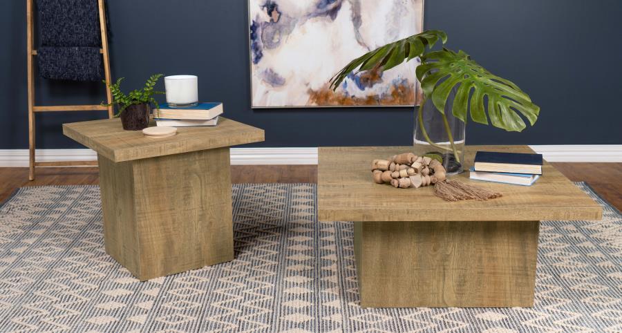 Devar - Square Engineered Wood End Table - Mango Brown End Table modern furniture Contempo Furniture