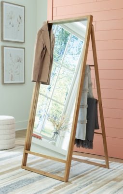 Devford Floor Mirror - Dark Brown Floor Mirror modern furniture Contempo Furniture