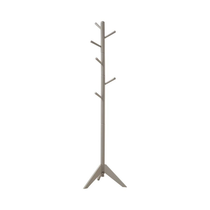 Devlin - 6 Hook Freestanding Wood Coat Rack Hat Hanger - Gray Freestanding Coat Rack modern furniture Contempo Furniture