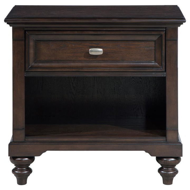 Devon - 4 Piece Queen Bedroom Set - Wine Red And Dark Oak 4 - Piece Bedroom Set modern furniture Contempo Furniture