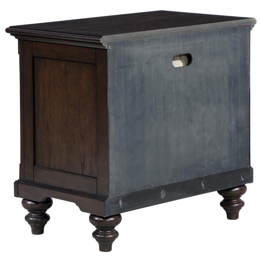 Devon - 5 Piece Queen Bedroom Set - Wine Red And Dark Oak 5 - Piece Bedroom Set modern furniture Contempo Furniture