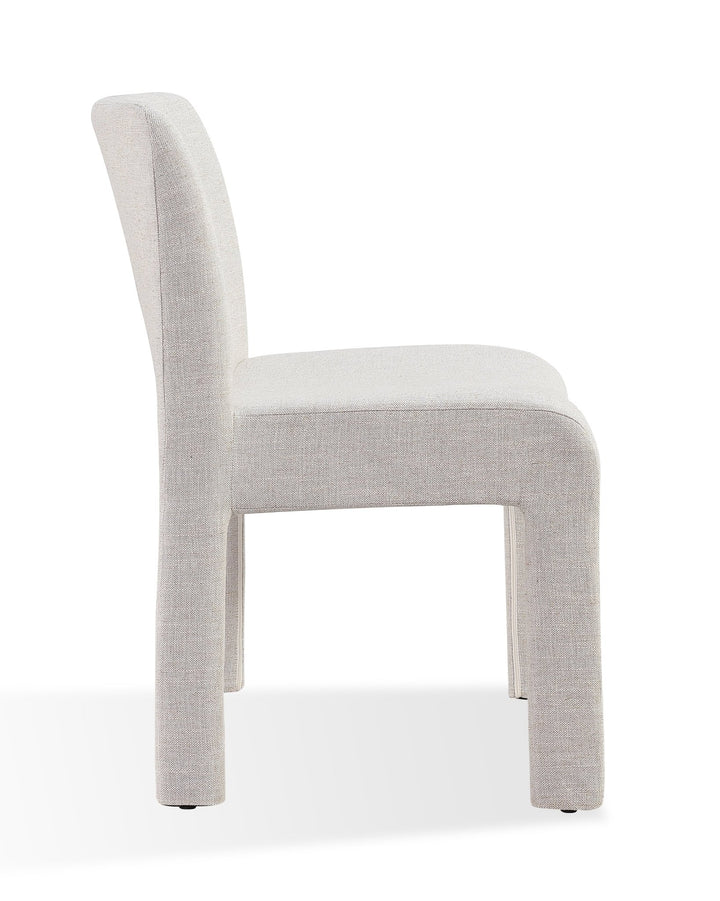 Devon Fully Upholstered Dining Chair in Turtle Dove Linen (Set of 2) Chair modern furniture Contempo Furniture