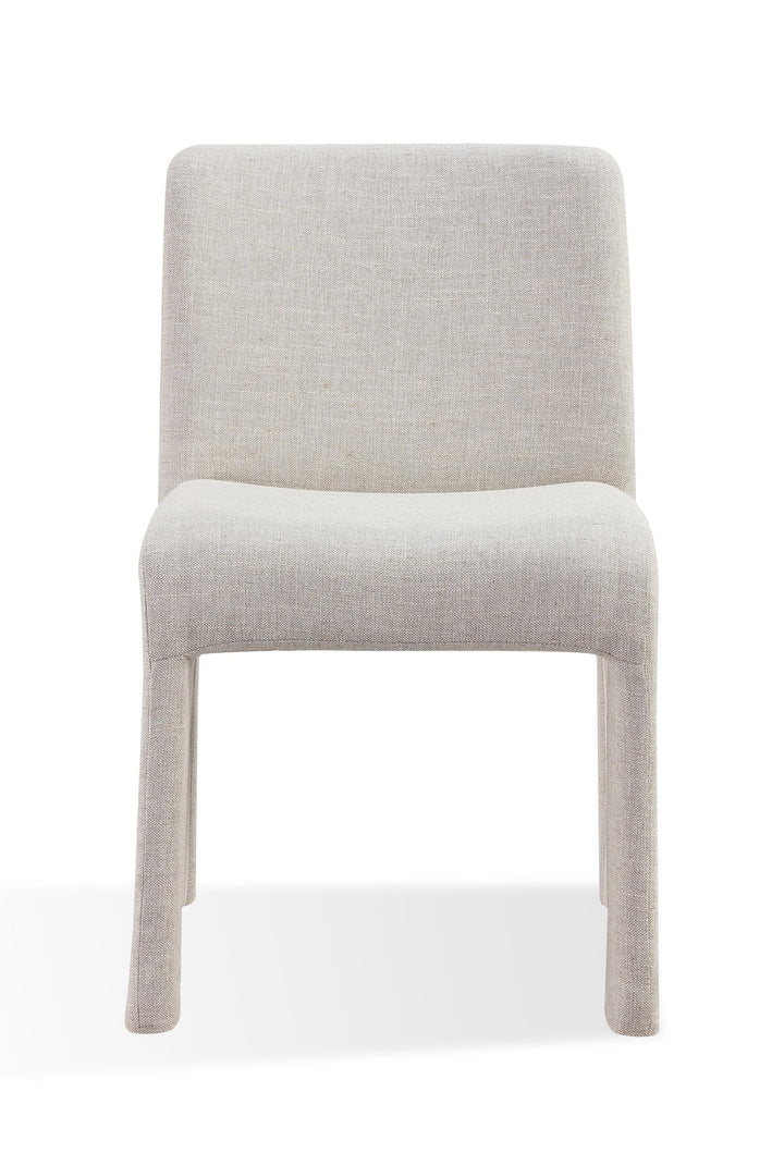 Devon Fully Upholstered Dining Chair in Turtle Dove Linen (Set of 2) Chair modern furniture Contempo Furniture