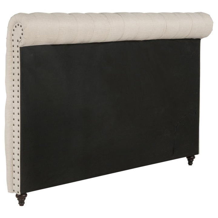 Devon - Upholstered California King Panel Headboard - Beige Upholstered HeadBoard modern furniture Contempo Furniture