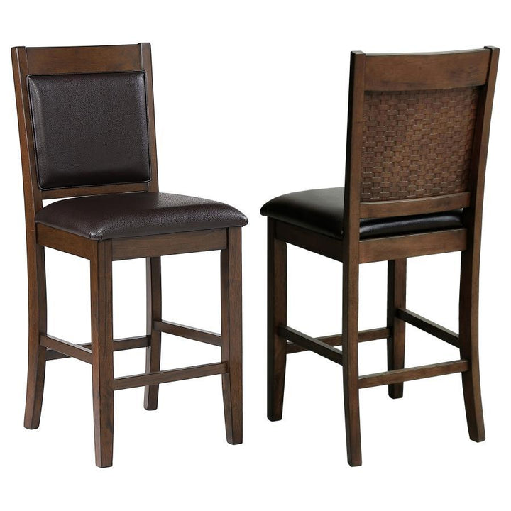 Dewey - Upholstered Counter Chair (Set of 2) - Walnut Stool Set modern furniture Contempo Furniture