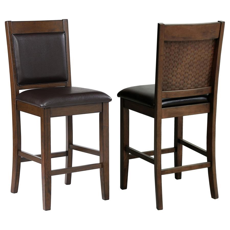 Dewey - Upholstered Counter Chair (Set of 2) - Walnut Stool Set modern furniture Contempo Furniture