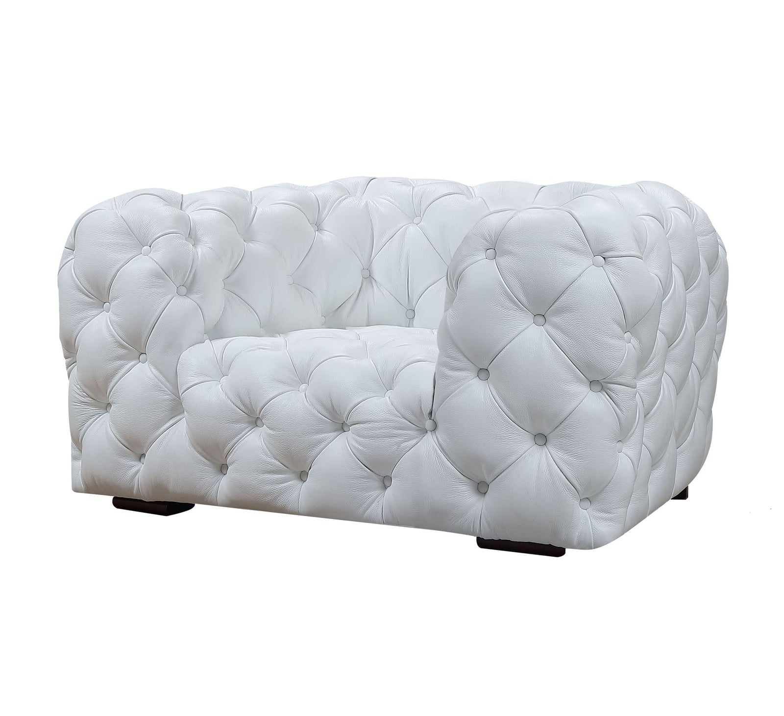Dexter - Transitional White Full Italian Leather Lounge Chair