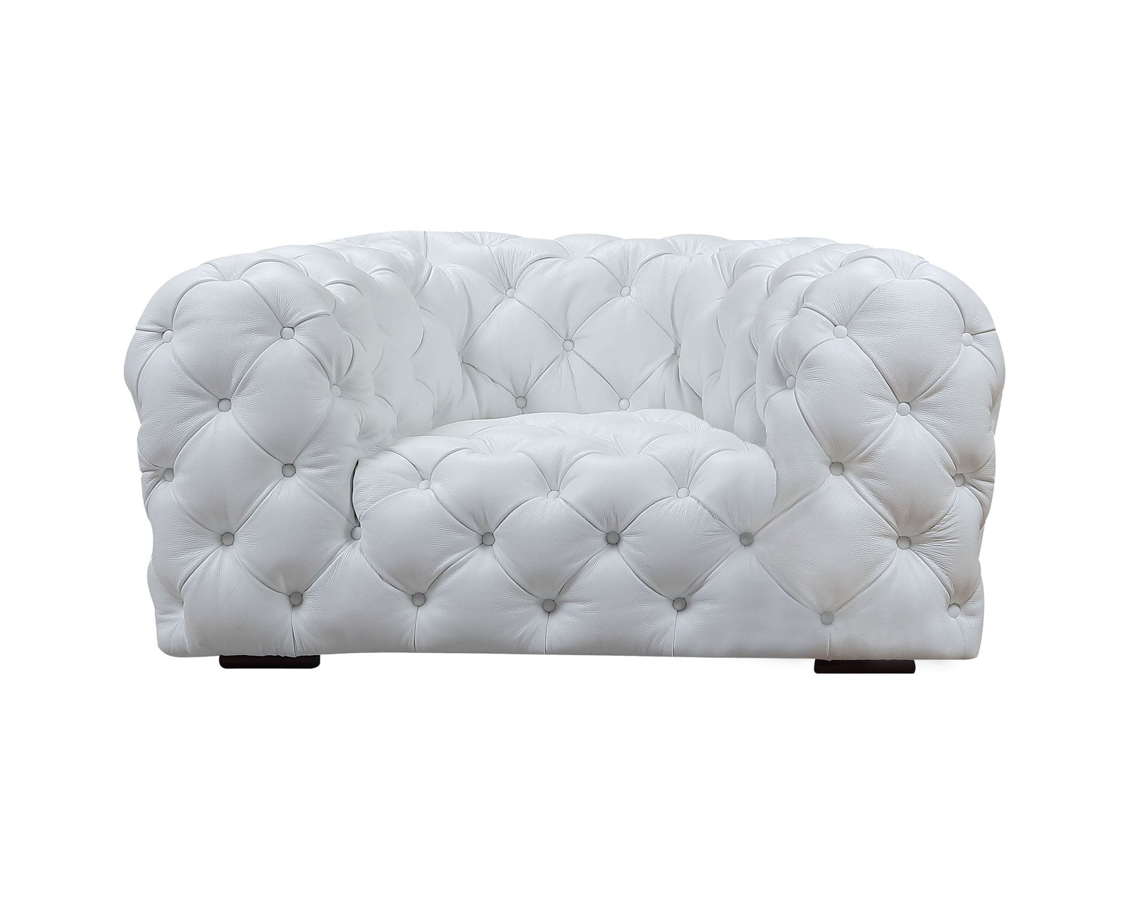 Dexter - Transitional White Full Italian Leather Lounge Chair