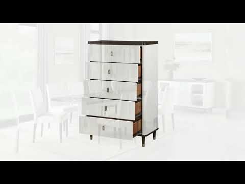 Carena - Nightstand With USB - White & Brown