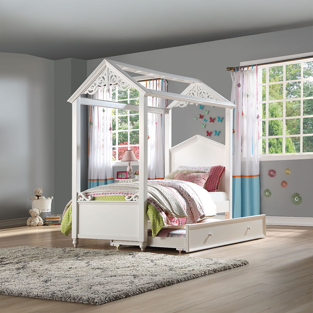 Rapunzel - Twin Trundle - White