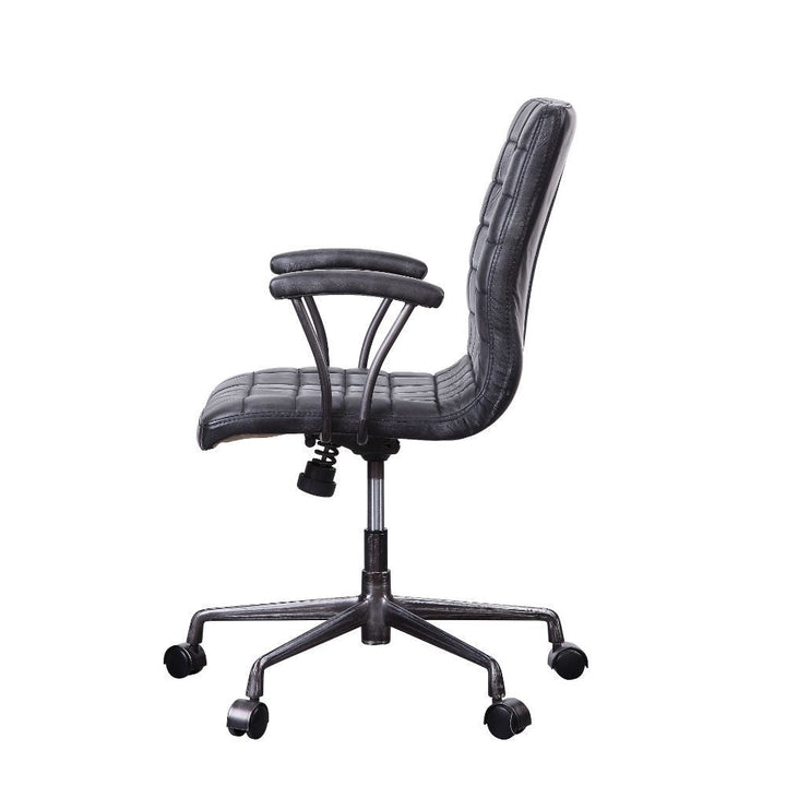 Barack - Office Chair - Vintage Black Top Grain Leather & Aluminum
