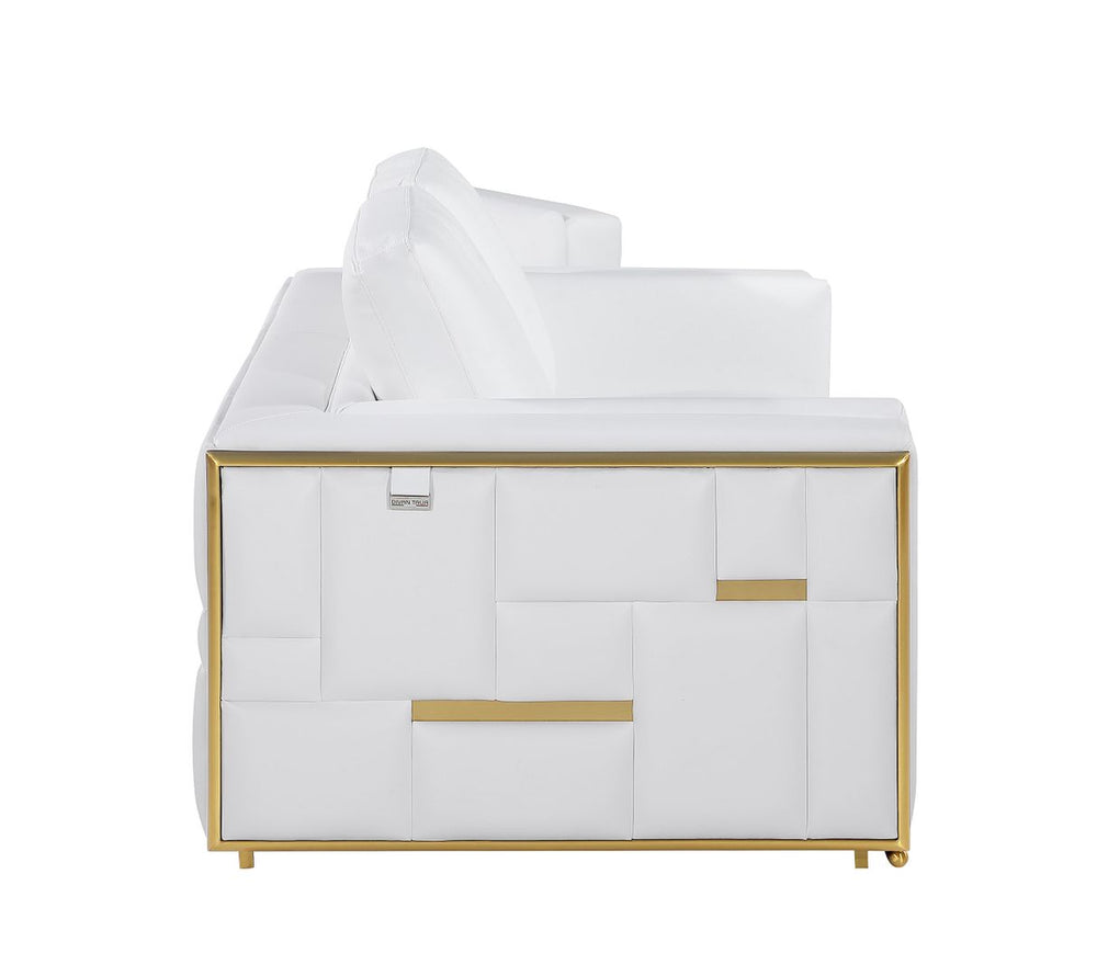 DivanItalia 1130 Sofa in Top-Grain Italian Leather - White