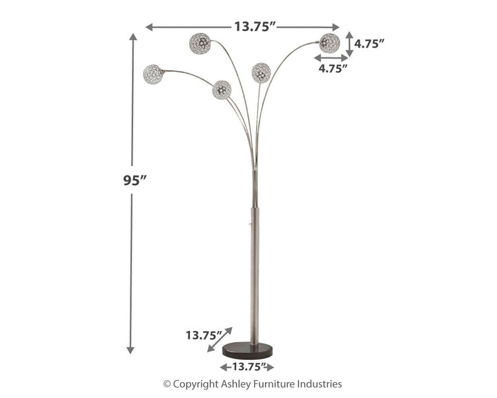 Winter - Metal Arc Lamp  - Silver Finish