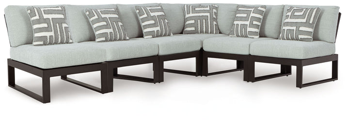 Beachloft - 6-Piece Outdoor Sectional - Black / Gray by Ashley Furniture product image