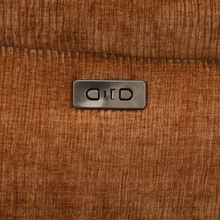 Emmy - Power Motion Sectional Sofa - Orange Chenille