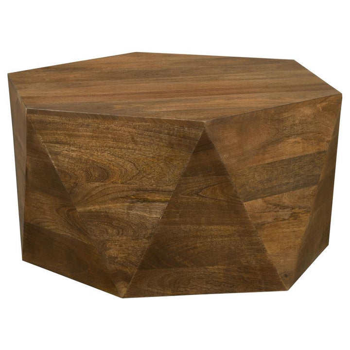 Coaster Furniture Zalika - Hexagonal Solid Mango Wood Coffee Table - Natural