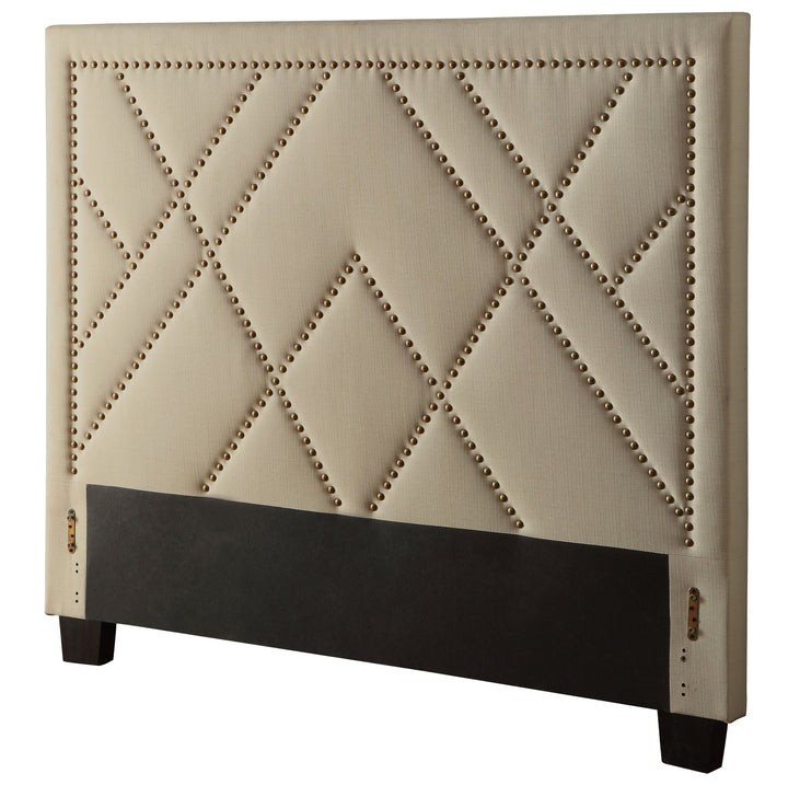 Modus Furniture 3Z45L4Bh20 Vienne Nailhead Patterned Upholstered Headboard In Powder