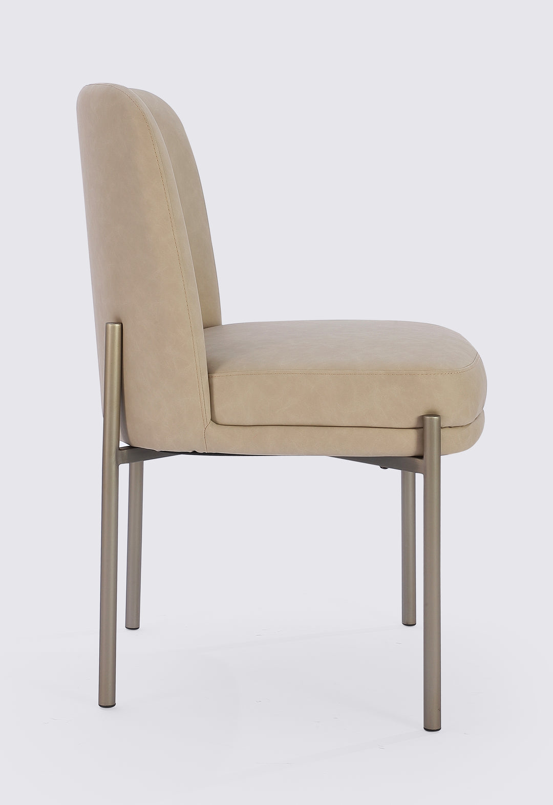 Modus Furniture Pwtb63Jpg Dion Upholstered Dining Chair In Camel Synthetic Leather And Brushed Nickel Metal