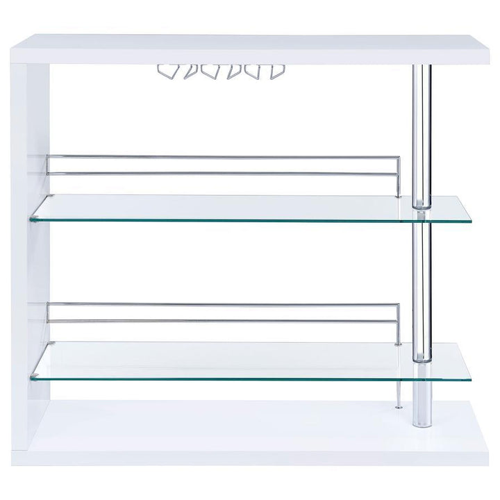 Prescott - Rectangular Home Bar Table - White High Gloss