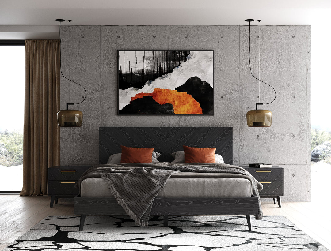 Diana - Eastern King Modern Grey Ash Bed