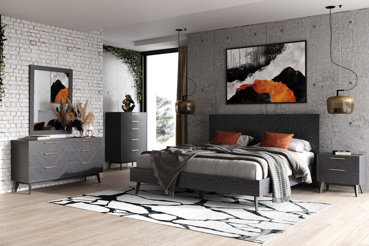 Diana - Modern Grey Ash Bed - View 3