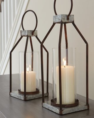 Diedrick Lantern (Set of 2) - Dark Gray Lanterns modern furniture Contempo Furniture