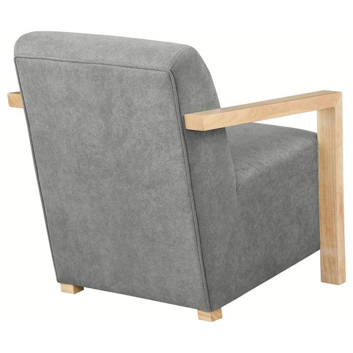 Diego - Upholstered Accent Arm Chair With Wood Arms - Gray Arm Chair modern furniture Contempo Furniture
