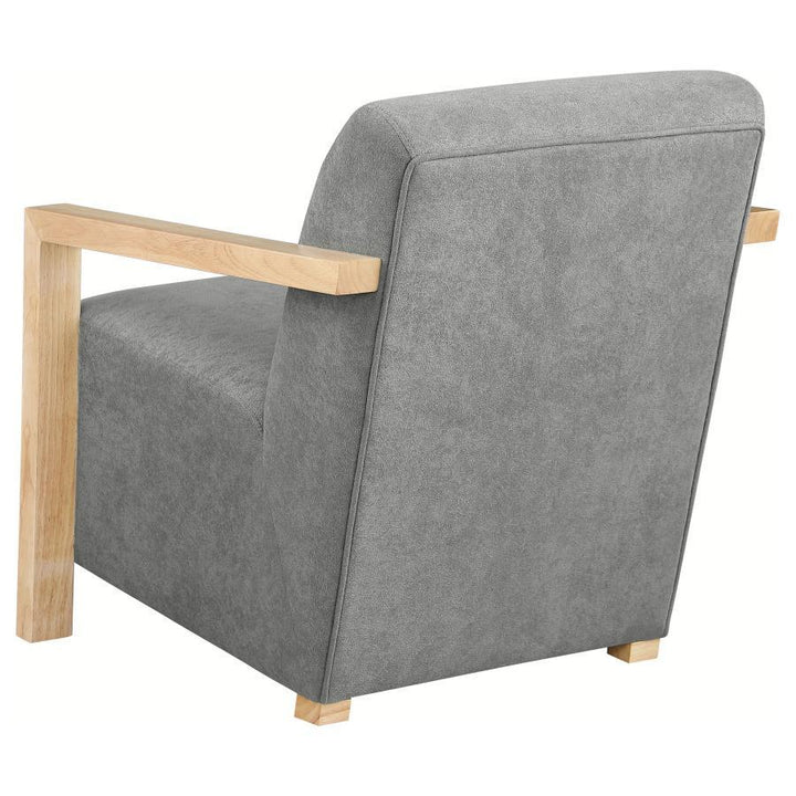 Diego - Upholstered Accent Arm Chair With Wood Arms - Gray Arm Chair modern furniture Contempo Furniture