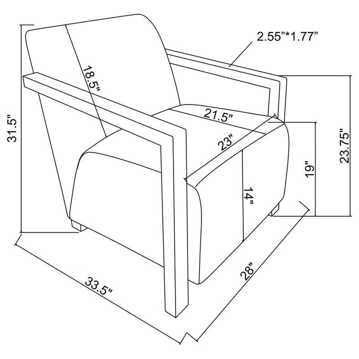 Diego - Upholstered Accent Arm Chair With Wood Arms - Honey Arm Chair modern furniture Contempo Furniture