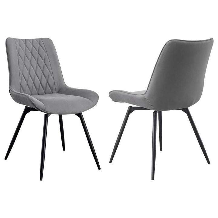 Diggs - Upholstered Swivel Dining Side Chair (Set of 2) - Gray Chair Set modern furniture Contempo Furniture