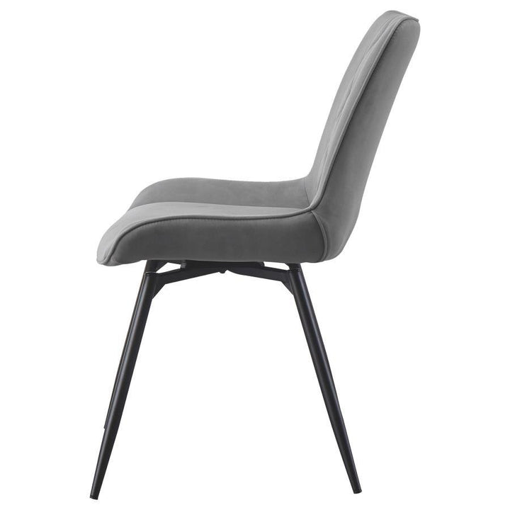 Diggs - Upholstered Swivel Dining Side Chair (Set of 2) - Gray Chair Set modern furniture Contempo Furniture