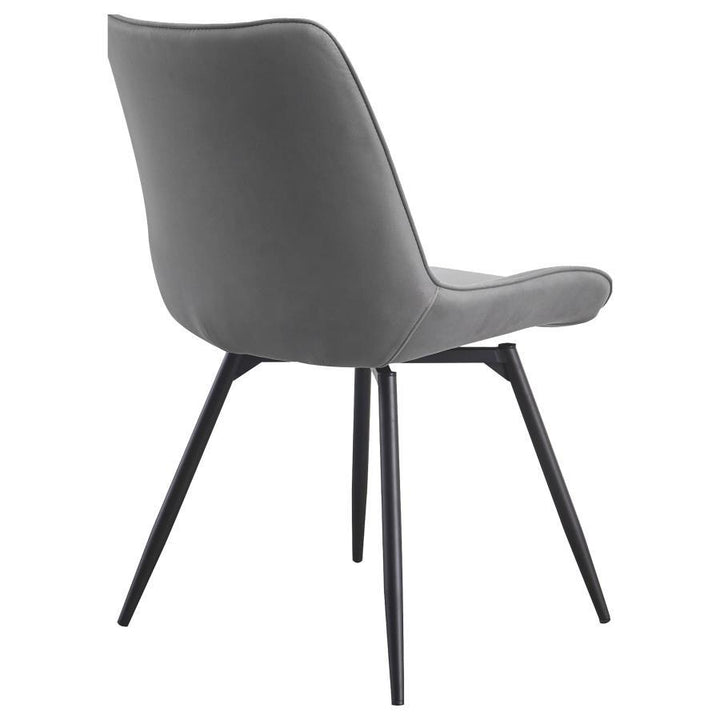 Diggs - Upholstered Swivel Dining Side Chair (Set of 2) - Gray Chair Set modern furniture Contempo Furniture