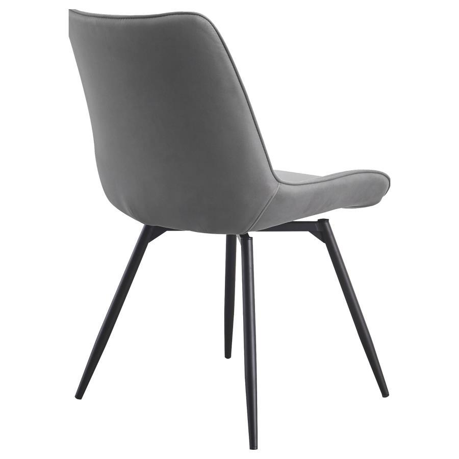 Diggs - Upholstered Swivel Dining Side Chair (Set of 2) - Gray Chair Set modern furniture Contempo Furniture