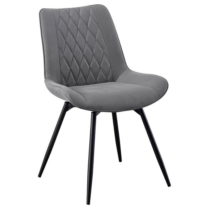Diggs - Upholstered Swivel Dining Side Chair (Set of 2) - Gray Chair Set modern furniture Contempo Furniture