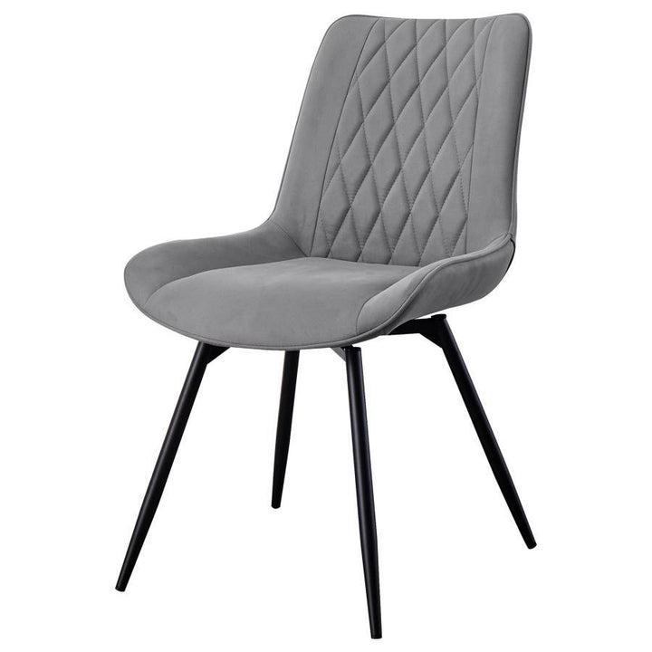 Diggs - Upholstered Swivel Dining Side Chair (Set of 2) - Gray Chair Set modern furniture Contempo Furniture
