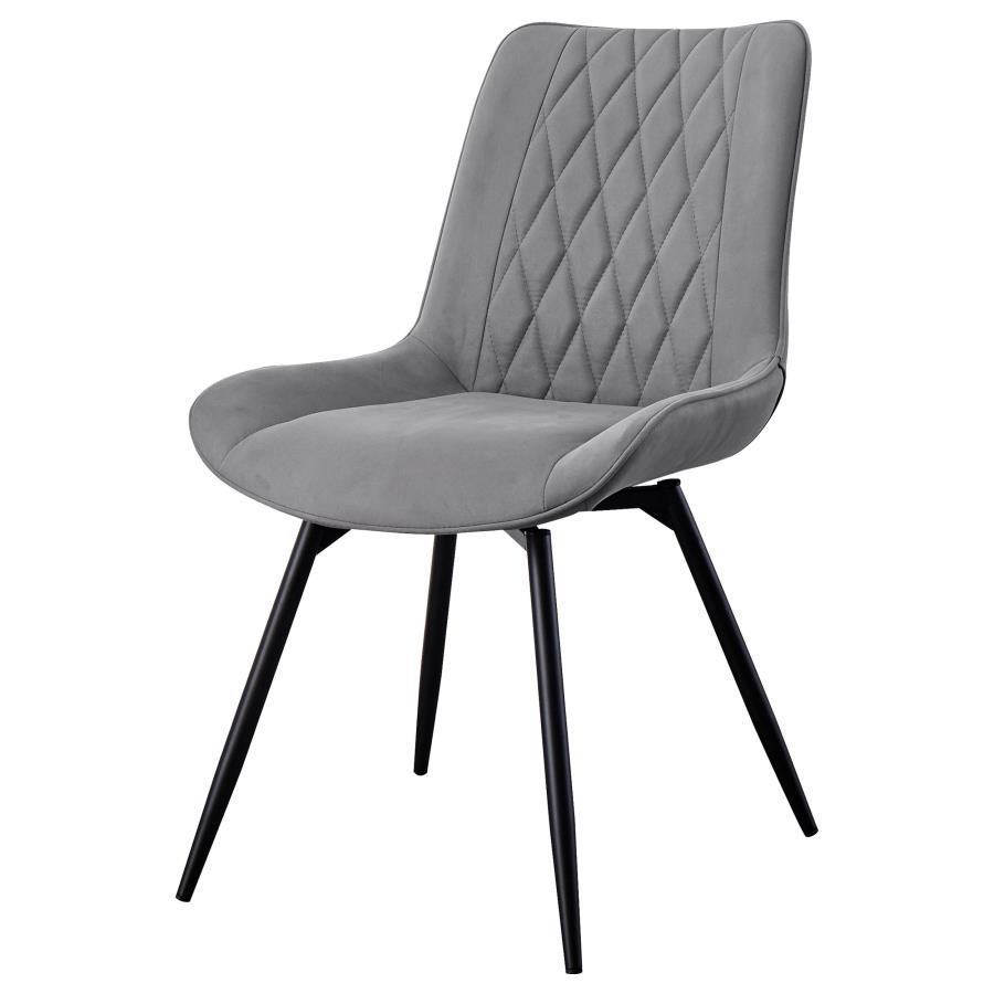 Diggs - Upholstered Swivel Dining Side Chair (Set of 2) - Gray Chair Set modern furniture Contempo Furniture