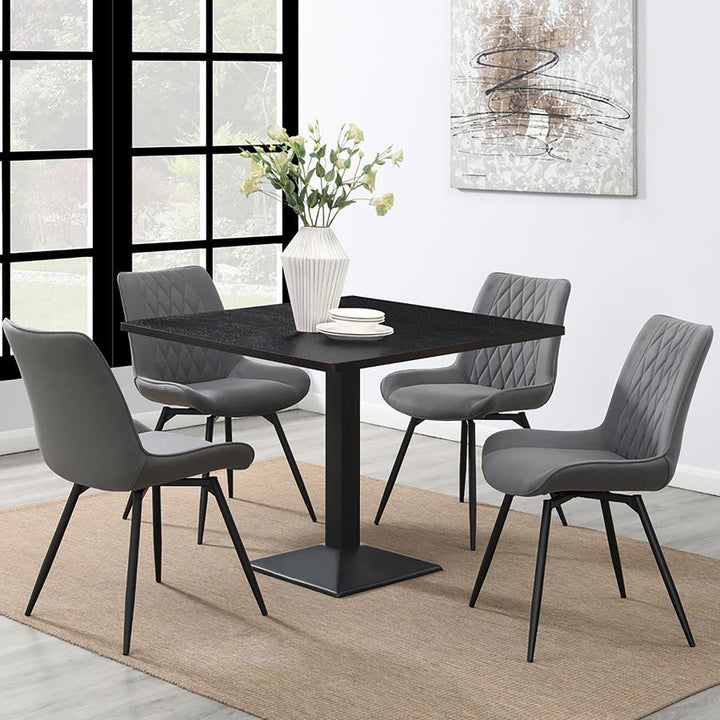 Diggs - Upholstered Swivel Dining Side Chair (Set of 2) - Gray Chair Set modern furniture Contempo Furniture