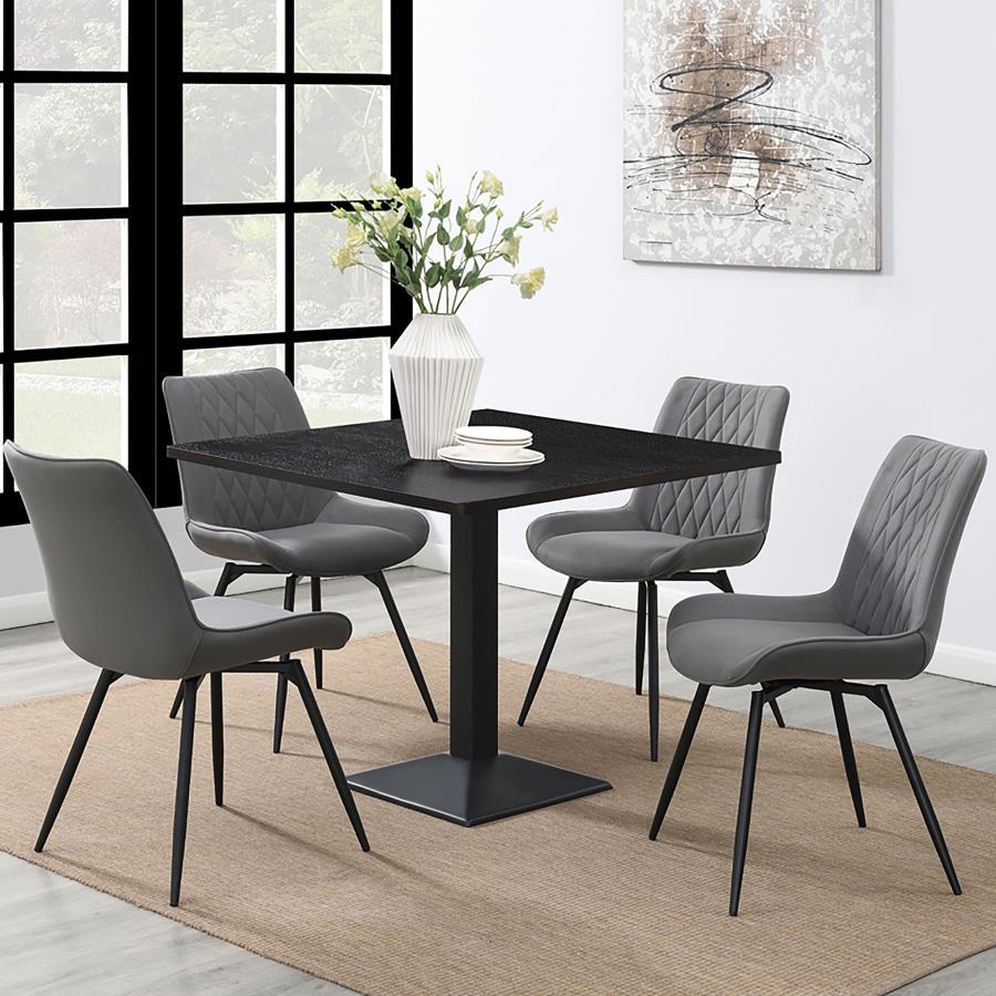Diggs - Upholstered Swivel Dining Side Chair (Set of 2) - Gray Chair Set modern furniture Contempo Furniture