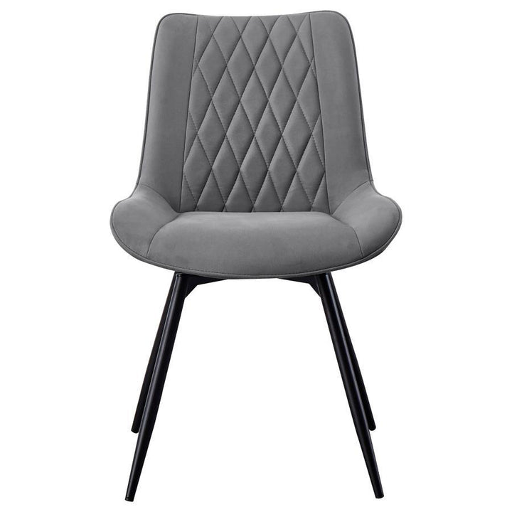 Diggs - Upholstered Swivel Dining Side Chair (Set of 2) - Gray Chair Set modern furniture Contempo Furniture