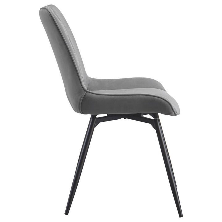 Diggs - Upholstered Swivel Dining Side Chair (Set of 2) - Gray Chair Set modern furniture Contempo Furniture
