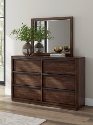 Dilenno Dresser and Mirror - Dark Brown Dresser &amp; Mirror modern furniture Contempo Furniture